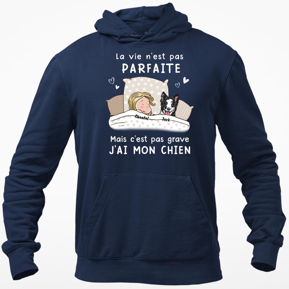 Das Leben ist nicht perfekt, aber es ist okay – personalisiertes Hunde-T-Shirt