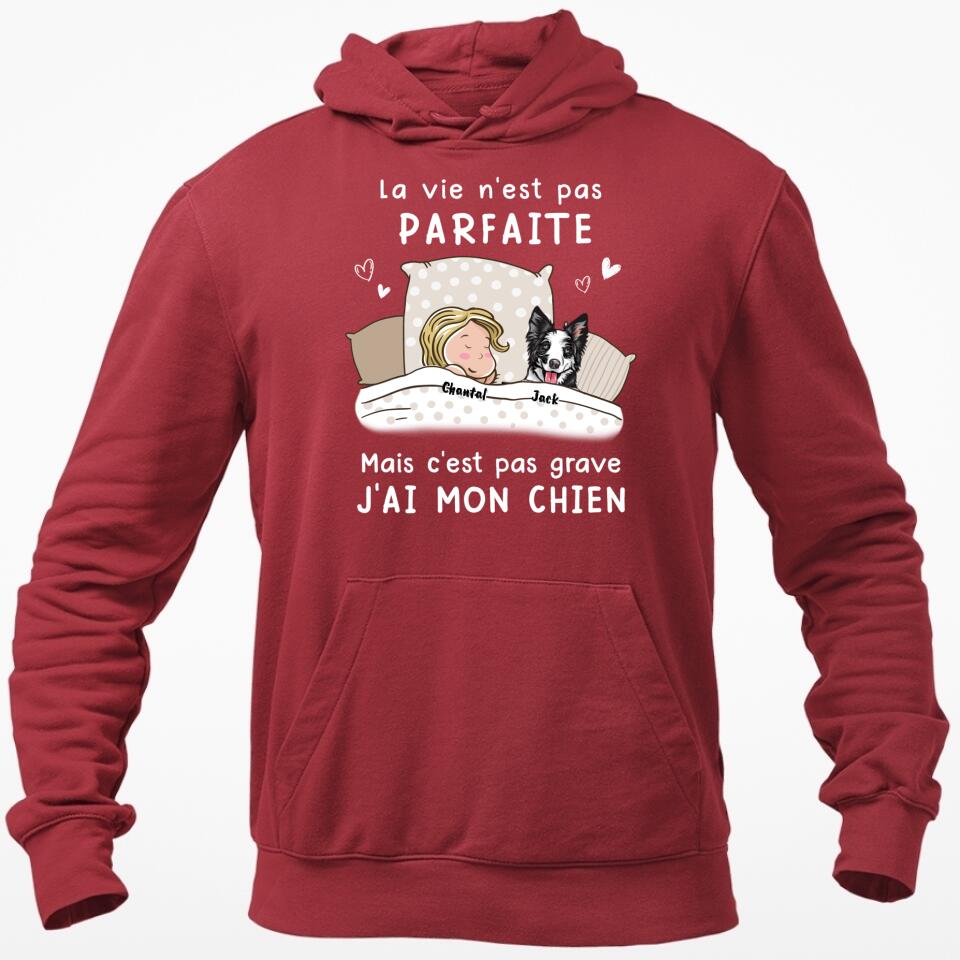 Das Leben ist nicht perfekt, aber es ist okay – personalisiertes Hunde-T-Shirt