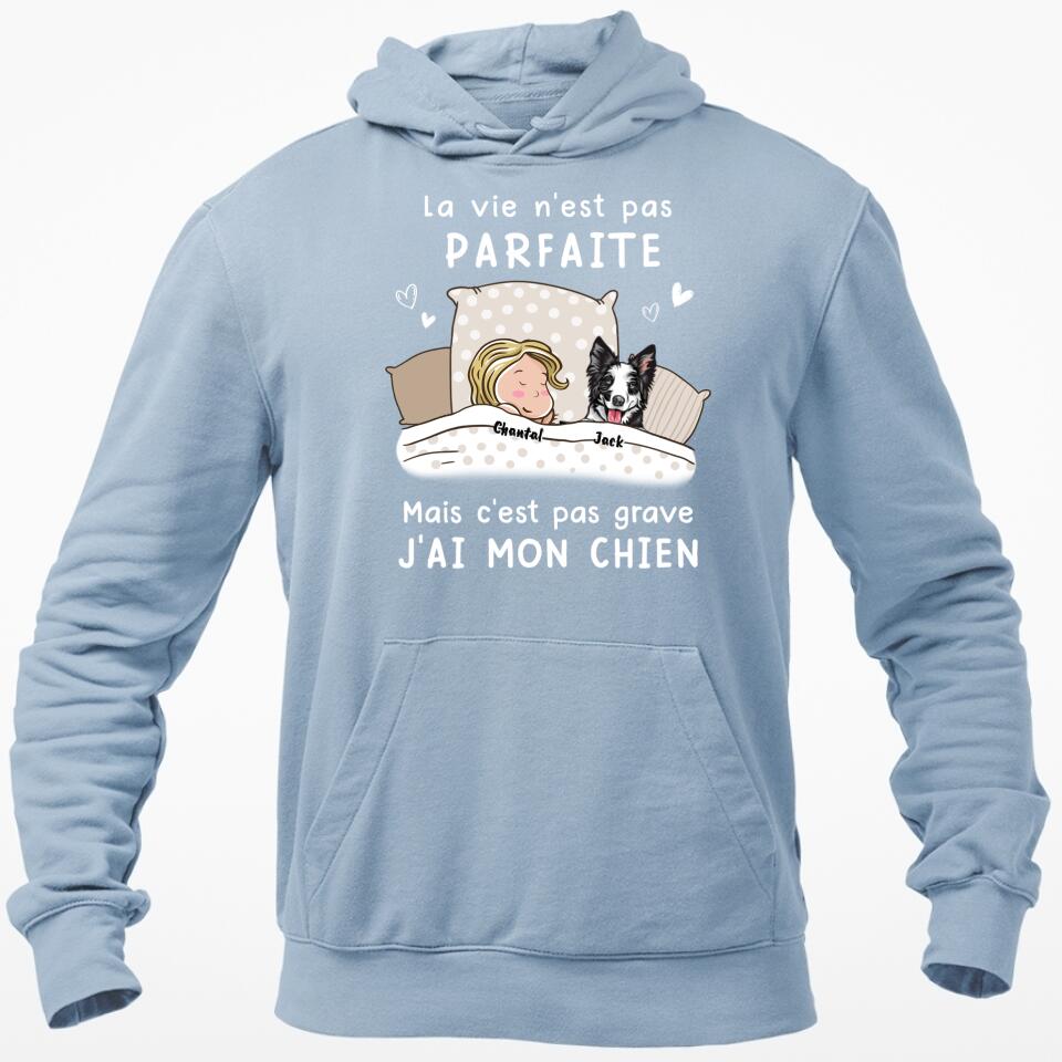 Das Leben ist nicht perfekt, aber es ist okay – personalisiertes Hunde-T-Shirt