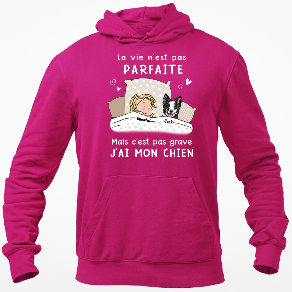 Das Leben ist nicht perfekt, aber es ist okay – personalisiertes Hunde-T-Shirt