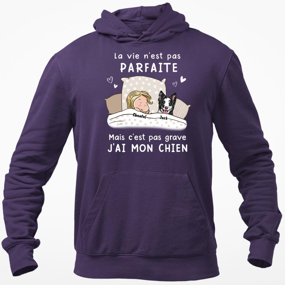 Das Leben ist nicht perfekt, aber es ist okay – personalisiertes Hunde-T-Shirt