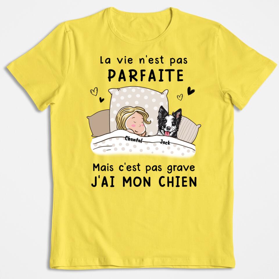 Das Leben ist nicht perfekt, aber es ist okay – (Hund) personalisiertes T-Shirt