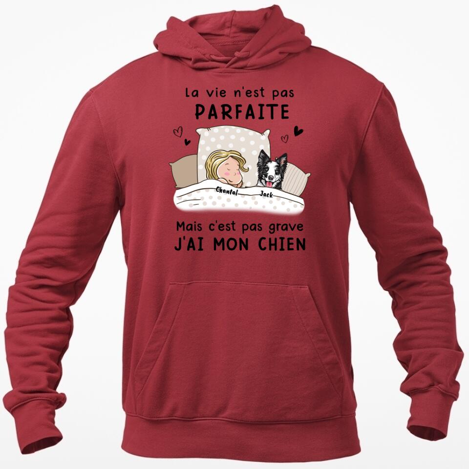 Das Leben ist nicht perfekt, aber es ist okay – (Hund) personalisiertes T-Shirt