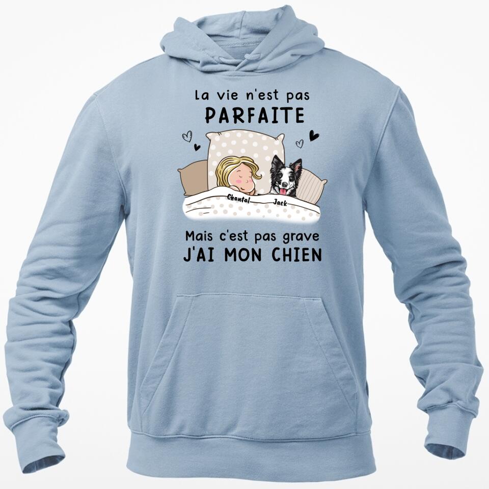 Das Leben ist nicht perfekt, aber es ist okay – (Hund) personalisiertes T-Shirt