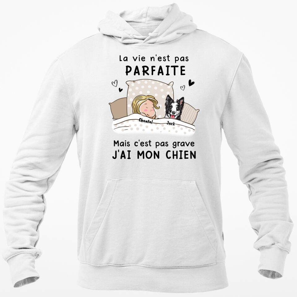 Das Leben ist nicht perfekt, aber es ist okay – (Hund) personalisiertes T-Shirt