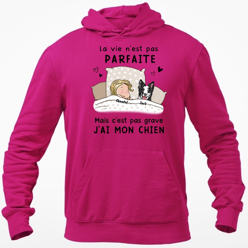 Das Leben ist nicht perfekt, aber es ist okay – (Hund) personalisiertes T-Shirt