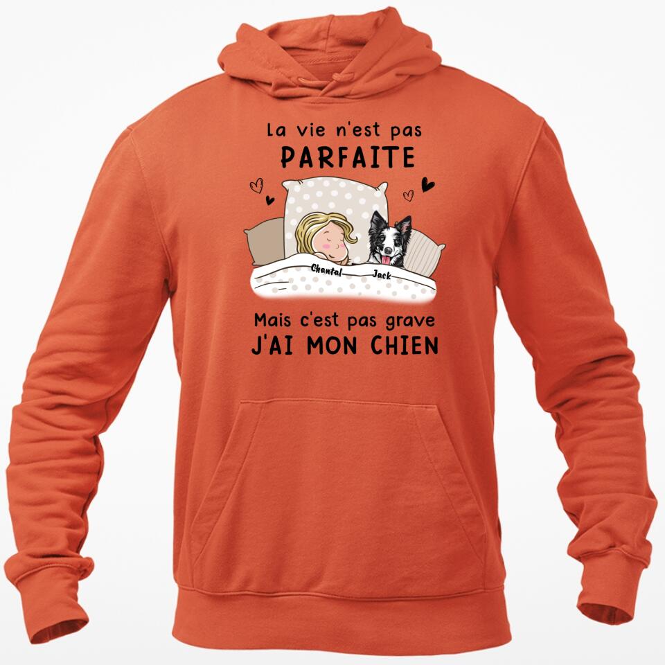 Das Leben ist nicht perfekt, aber es ist okay – (Hund) personalisiertes T-Shirt