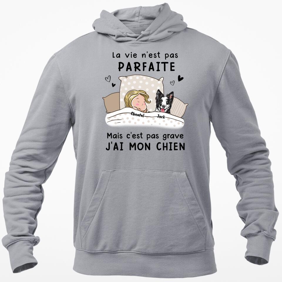Das Leben ist nicht perfekt, aber es ist okay – (Hund) personalisiertes T-Shirt