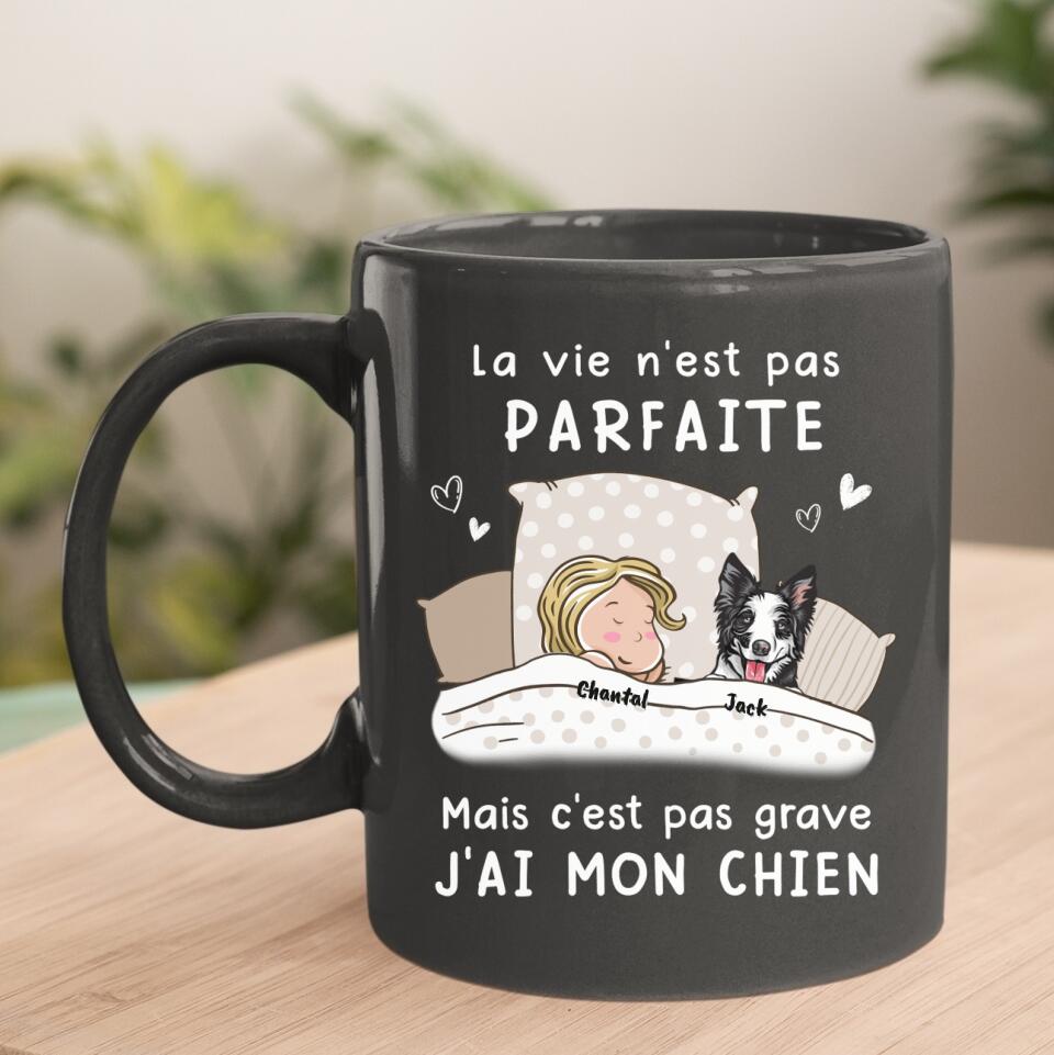 Das Leben ist nicht perfekt, aber es ist okay – (Hund) personalisiertes T-Shirt