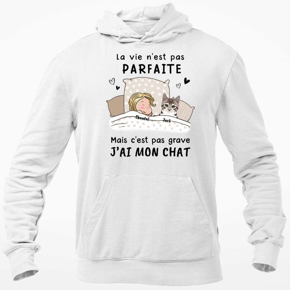 Das Leben ist nicht perfekt, aber es ist okay – personalisiertes Katzen-T-Shirt
