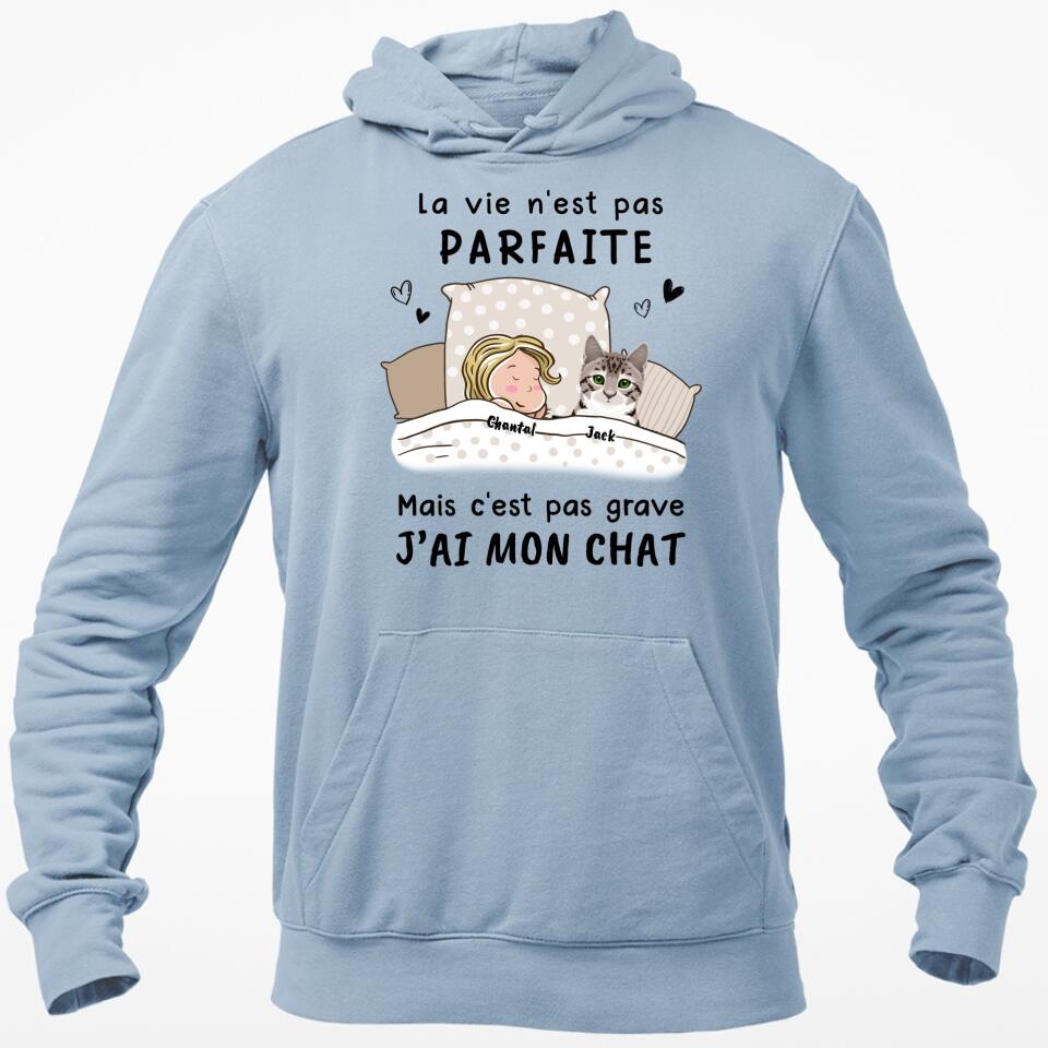 Das Leben ist nicht perfekt, aber es ist okay – personalisiertes Katzen-T-Shirt