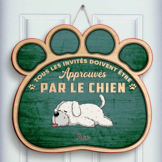 Approuvés Par Les Chien - Plaque de porte Personnalisée en bois