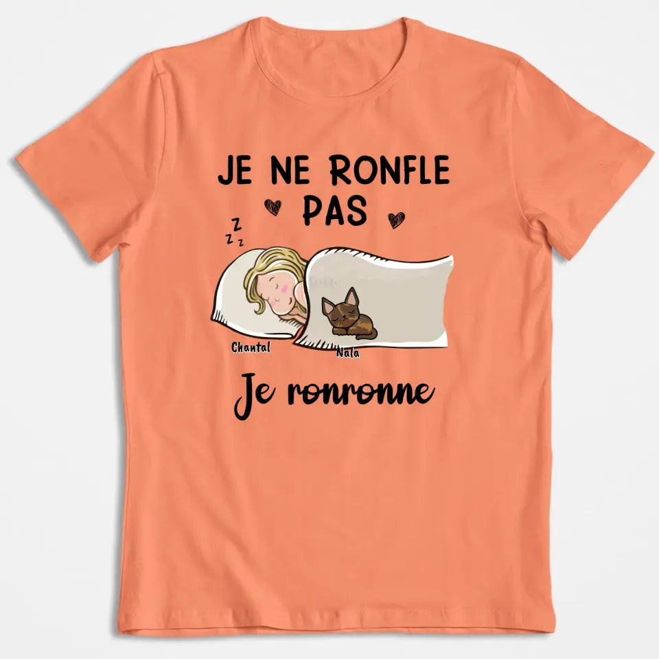 Je Ne Ronfle Pas, Je Ronronne - Chat - T-shirt Unisex Personnalisé