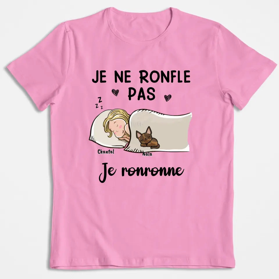 Je Ne Ronfle Pas, Je Ronronne - Chat - T-shirt Unisex Personnalisé