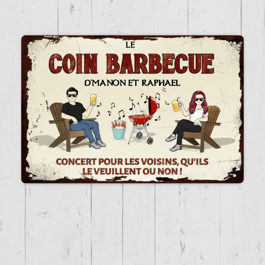 Notre coin Barbecue - Extérieur - Plaque De Porte Personnalisé